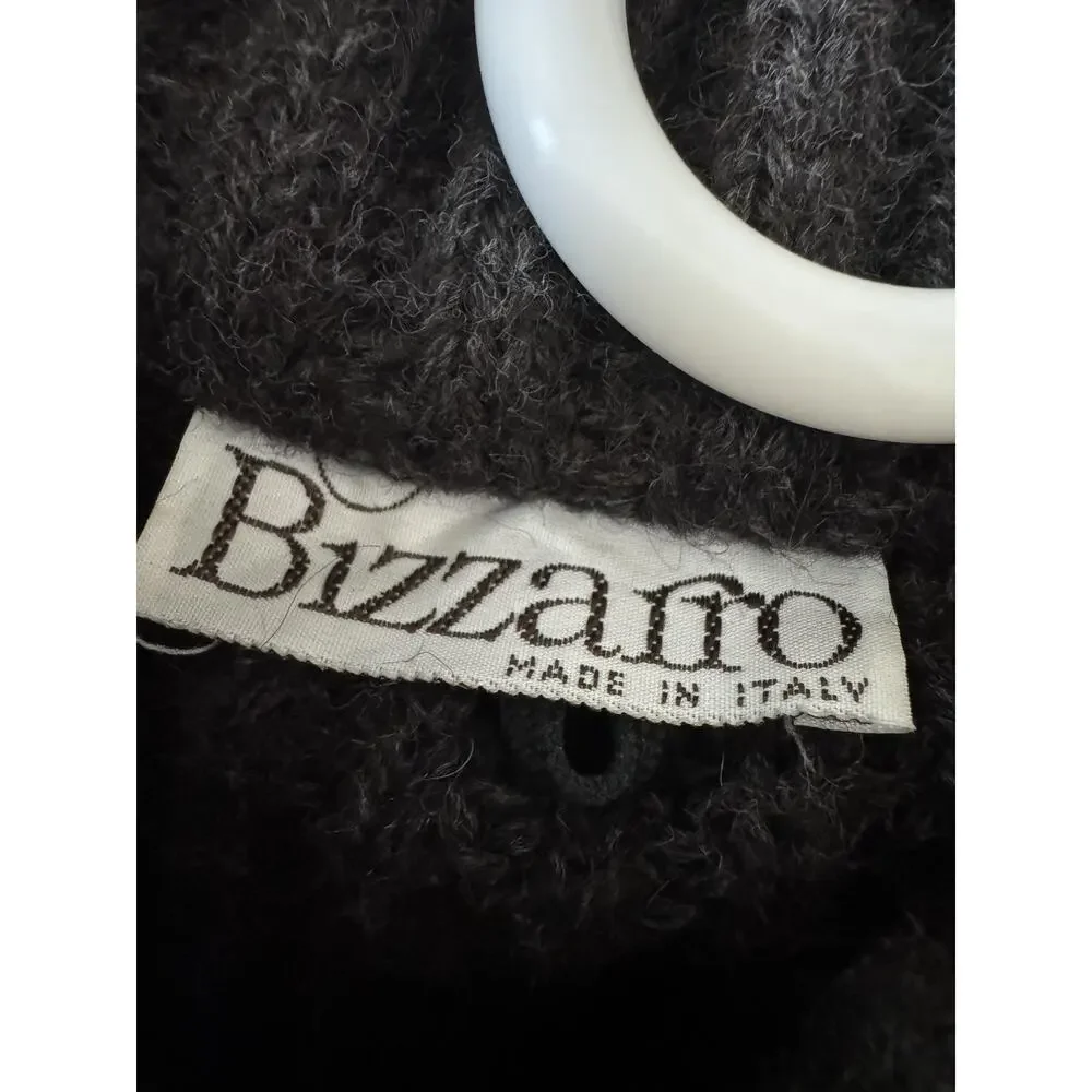 Alpaca Leather Patchwork Cardigan Sweater Mens M/L Brown Italy Made Bizzaro